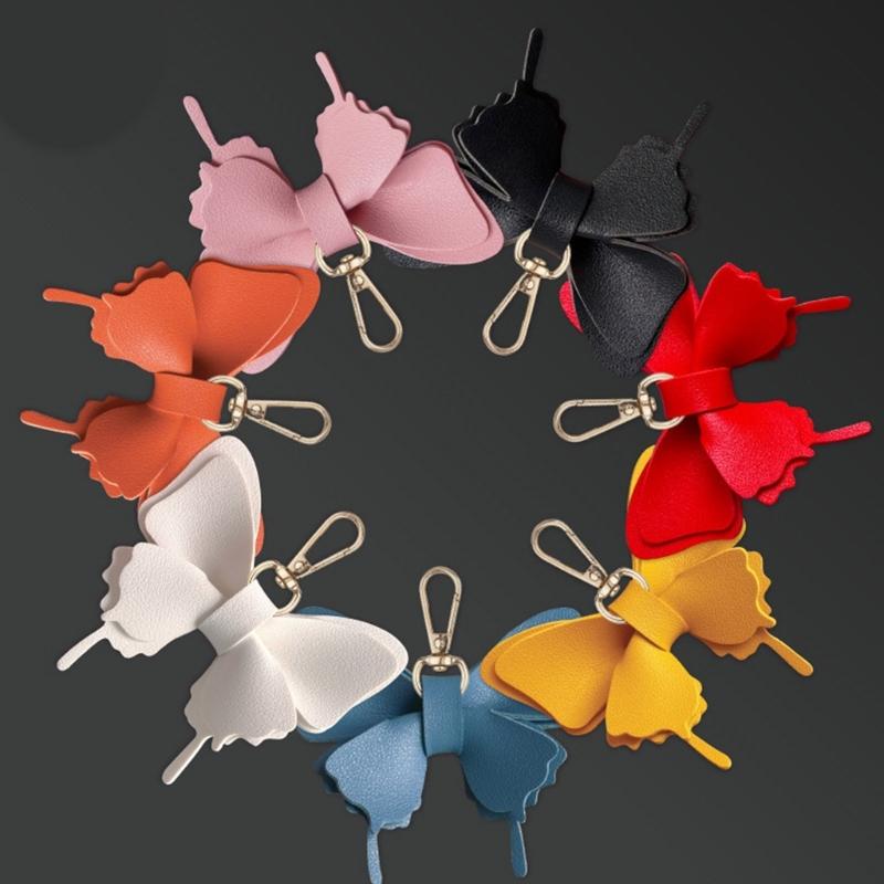 Modern Textured Butterfly Bag Charm Wear Resistant Keyring Purse Organizer Accessory Easy Install Purse Pendant