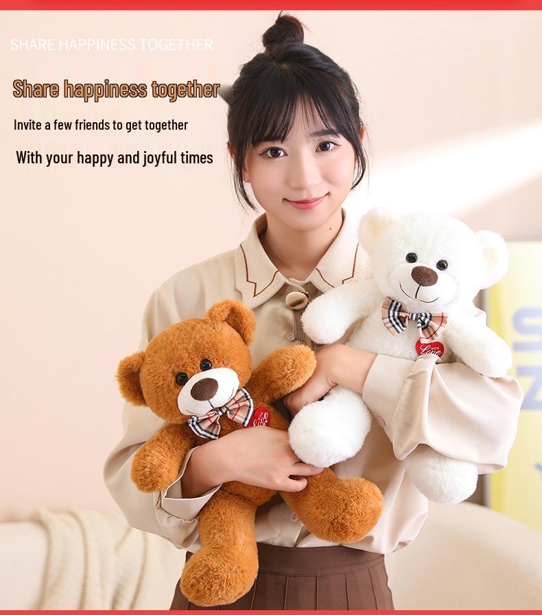 Bow Tie Heart Teddy Bear Plush Toy - Creative Valentine's Gift for Her