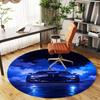 1PC Racing car Round Chair mat Area Rug - Non-Slip, Floor Mat for Office, Bedroom, home decor Christmas Gift c0528101
