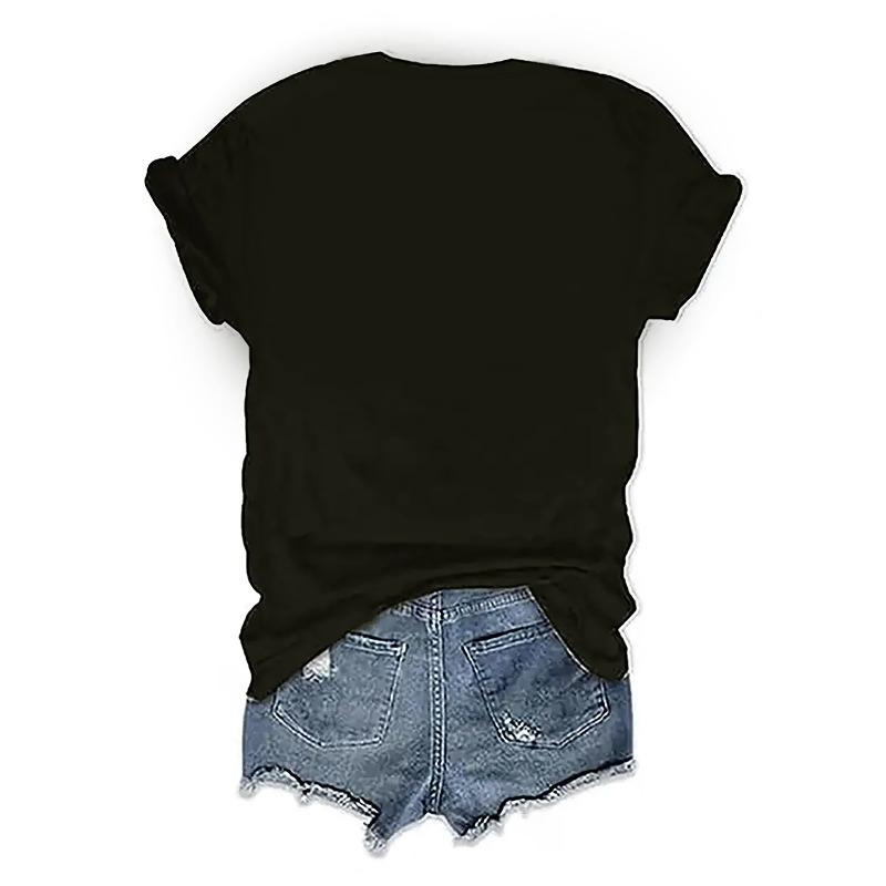 Europäische Größe Back to the 80s, Vintage StilGrafikdruck T-Shirt, Kurzarm Rundhals Lässiges Oberteil für Sommer Frühling, Damenbekleidung