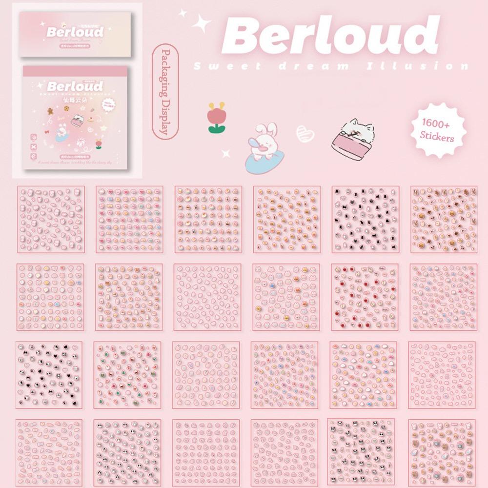 

24Pcs/Set Soft Embossed Cup Stickers No-Repeat Cartoon Stickers for Nail Art Decoration рожевий