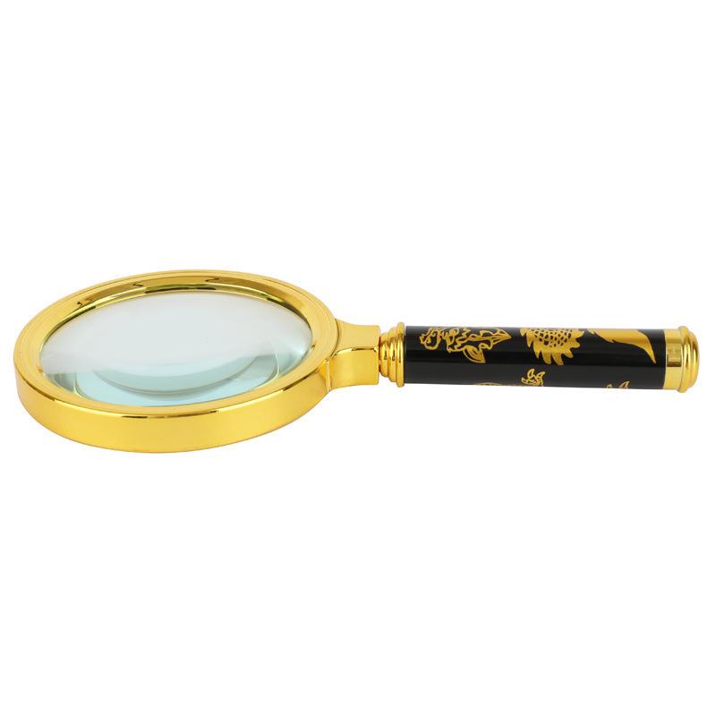 Portable 10x High-Definition Handheld Magnifier with Dragon Pattern Handle - Perfect for Elderly Retro Reading