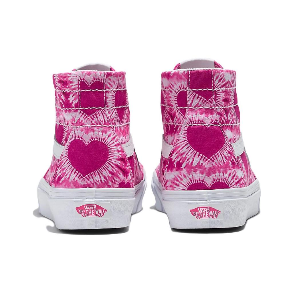 Vans Sk8-Hi Tapered Tie Dye Hearts Unisex Sneakers Pink Fuchsia VN0A5KRUVDH
