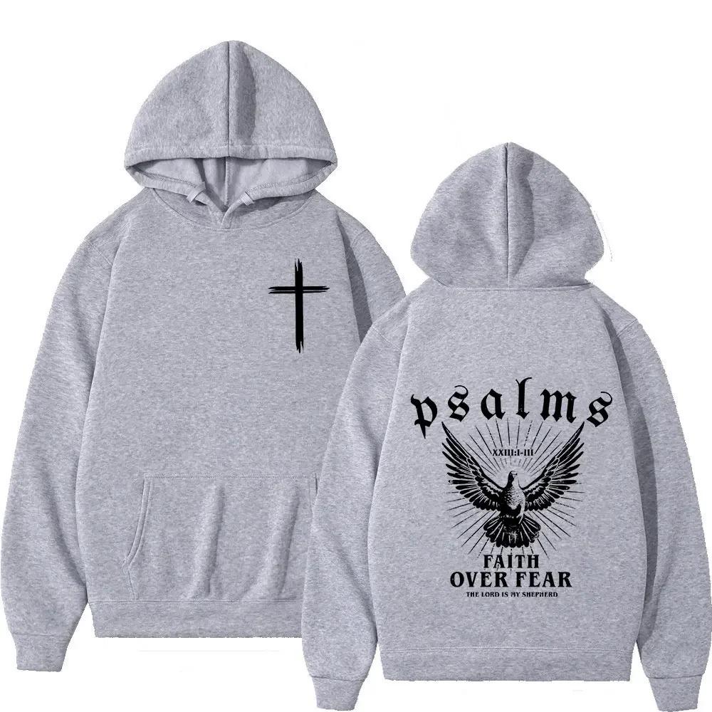 Sudaderas con capucha con versículo de la Biblia para hombre y mujer, sudaderas cristianas de Jesús, fe sobre el miedo, jerséis