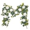 Eucalyptus Camellia Gypsophila Wall Hanging Green Plant Vine Decoration