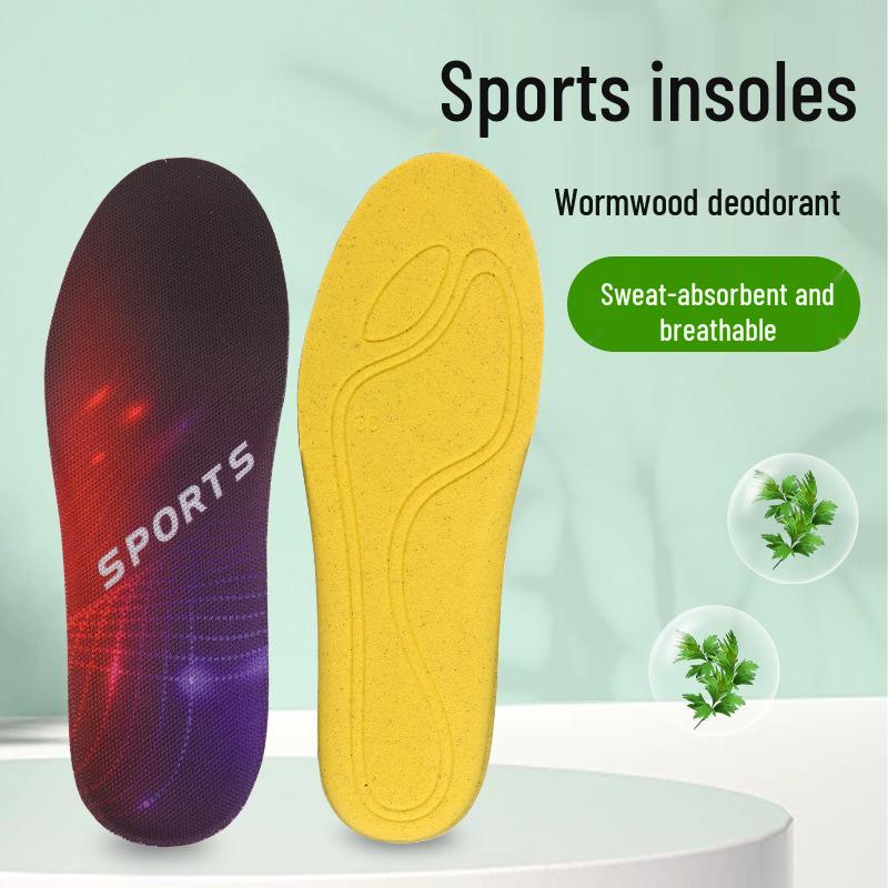 Buyun Auslai Breathable Shock-Absorbing Mugwort Insoles: Comfortable, Sweat-Absorbing, Deodorizing for Men’s & Women’s Sports Shoes.