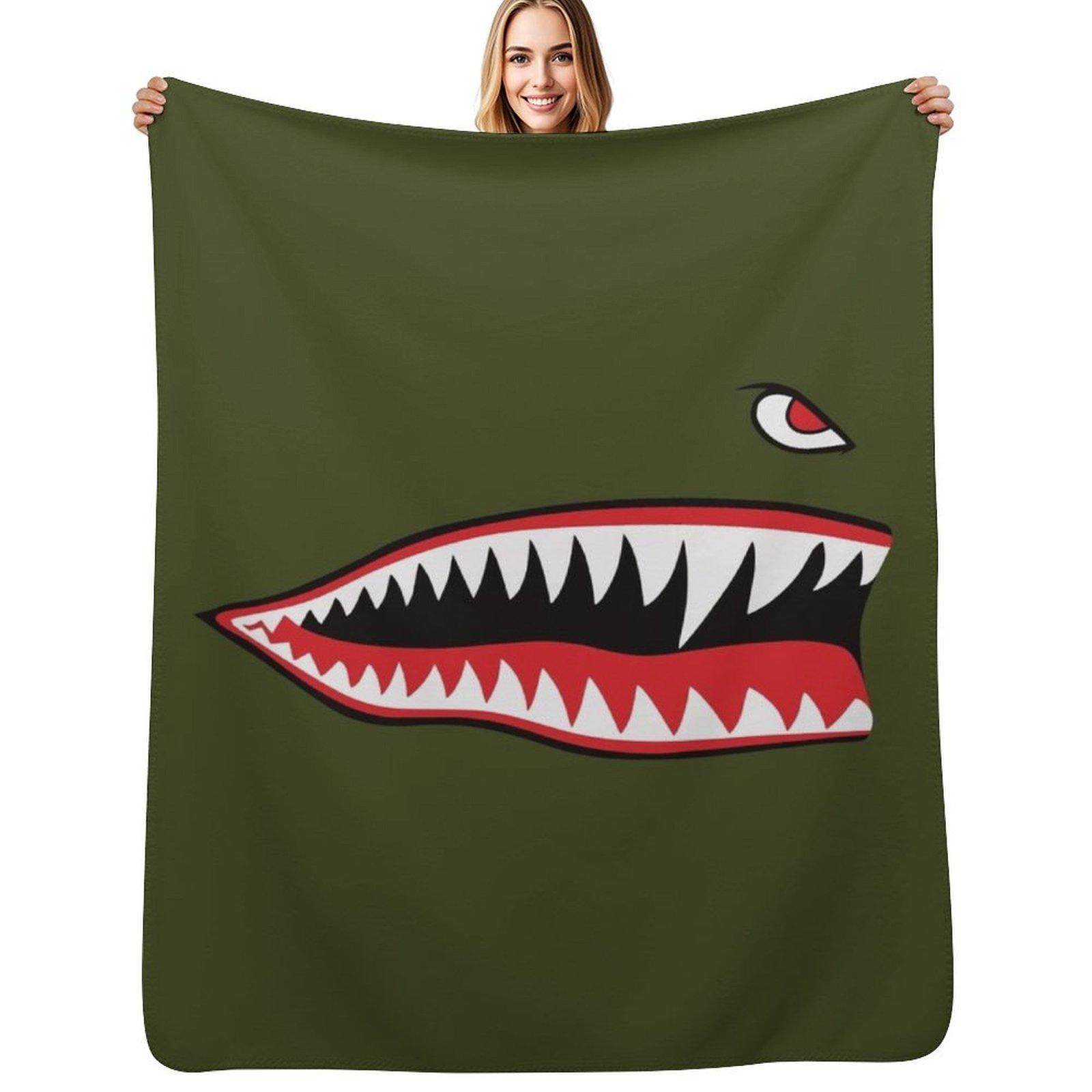 Flying Tigers Nose Warhawk Throw Blanket Multi Purpose Soft Warm Blanket for Home Travel 102x76cm(40x30in)