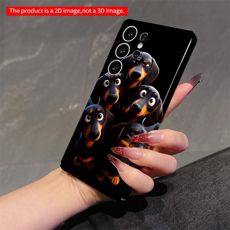 2DFlat Samsung phone case Five Dachshunds Group Portrait Phone Case Applicable to Galaxy S23 S24 S25ULTRA S26 A12 A14 A15 A16 A54 A55