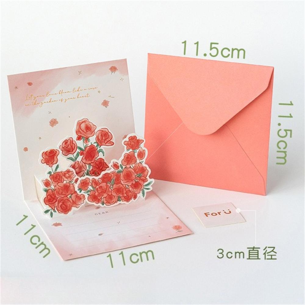 Creative Festival 3D 3D Flower Greeting Card Fresh Birthday Wishes Grateful Folding Card For Teachers Lover Mother Friends