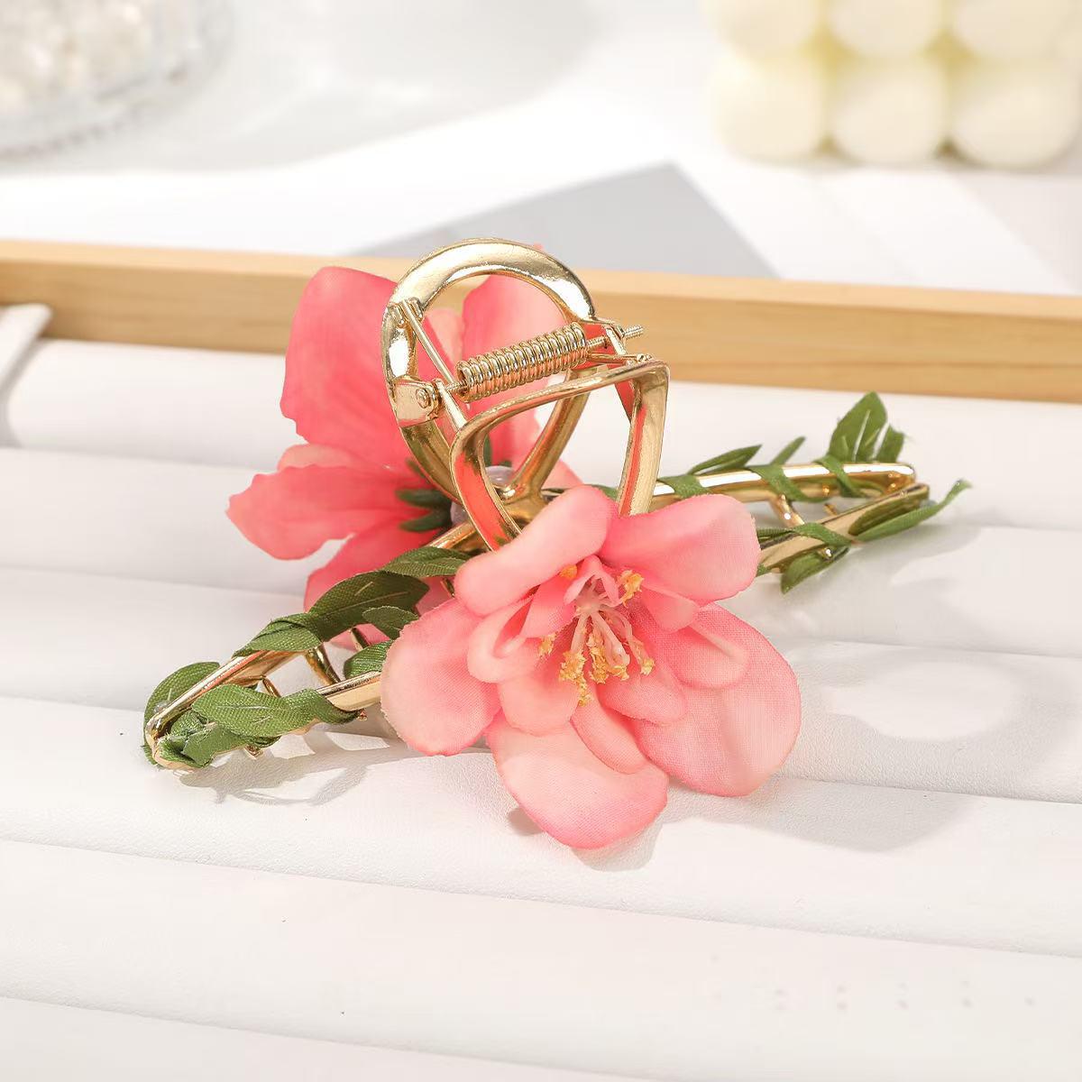 

1 шт. сплавная заколка для волос с имитацией цветов лозы, милая заколка-краб для пучка, аксессуар для волос для женщин для отпуска на море