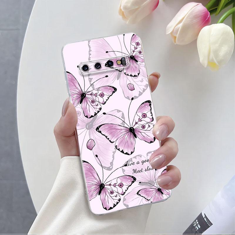 For Samsung S10 Plus S10 5G Case Luxury Phone Case For Samsung GalaxyS10 S10E Marble Flower Clear Soft Silicone Protective Cover