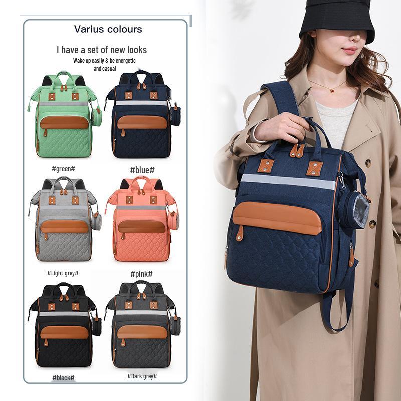 2024 High-End Winter Mommy Backpack: Wet & Dry Separation, Large Capacity, Double Shoulder, Perfect for Outings with Baby.