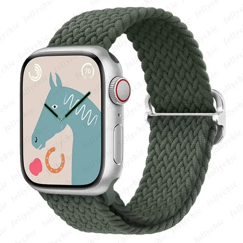 Braided Solo Loop For Apple Watch Ultra Band 40mm 44mm 41mm 38mm 49mm 45mm Elastic Nylon Bracelet iWatch Series 9 8 7 3 Se Strap