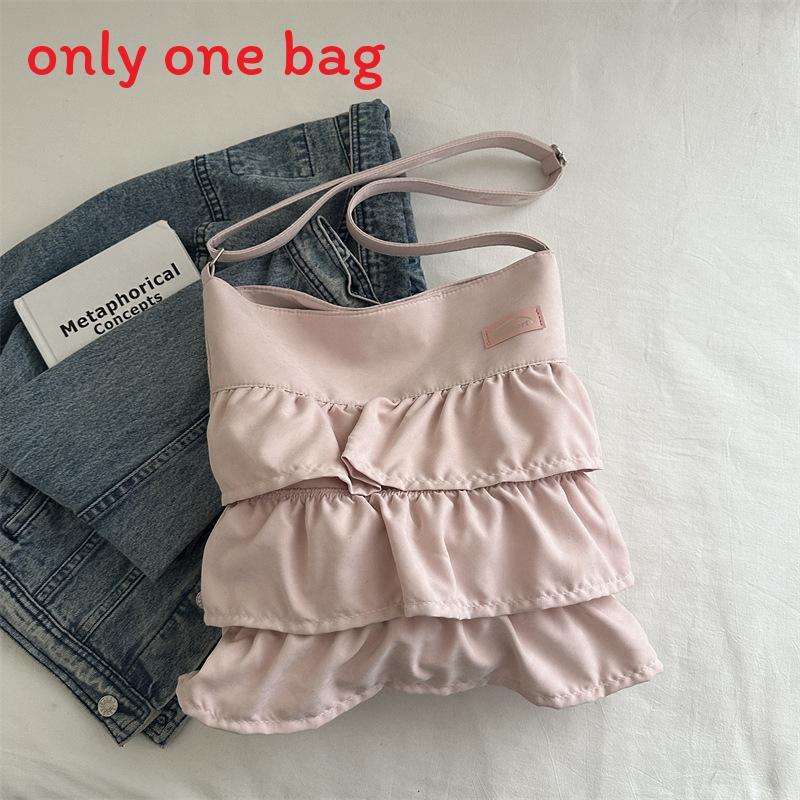 Nylon Tote Bag With Ruffle Design For Casual Daily Use