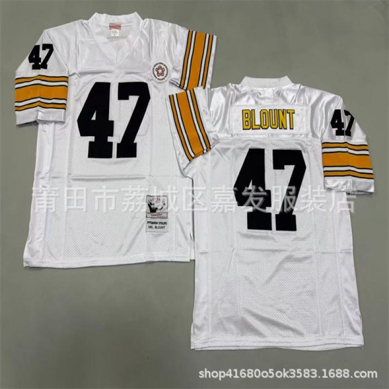 Pittsburgh Steelers Vintage NFL Football Jersey Men Cotton Embroidered Training Shirt Rugby Sport Wear