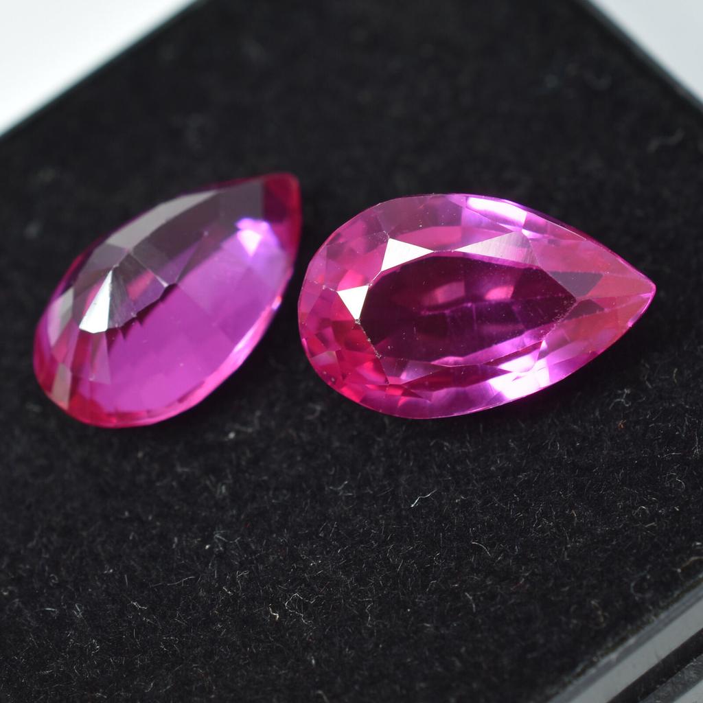 Natural Pink Sapphire Loose Gemstone 16.52 ct Flawless Ceylon Pear Cut Pair September Birthstone