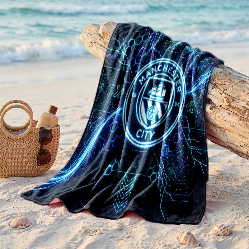 Toalla de Playa de Microfibra con Estampado del Manchester City Secado Rápido Absorbente Toalla Grande para Playa Natación Viajes