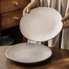 Plate Retro Matte Ceramic Plate Household Japanese Pasta Plate Steak Plate Tableware Plate Round Vegetable Plate