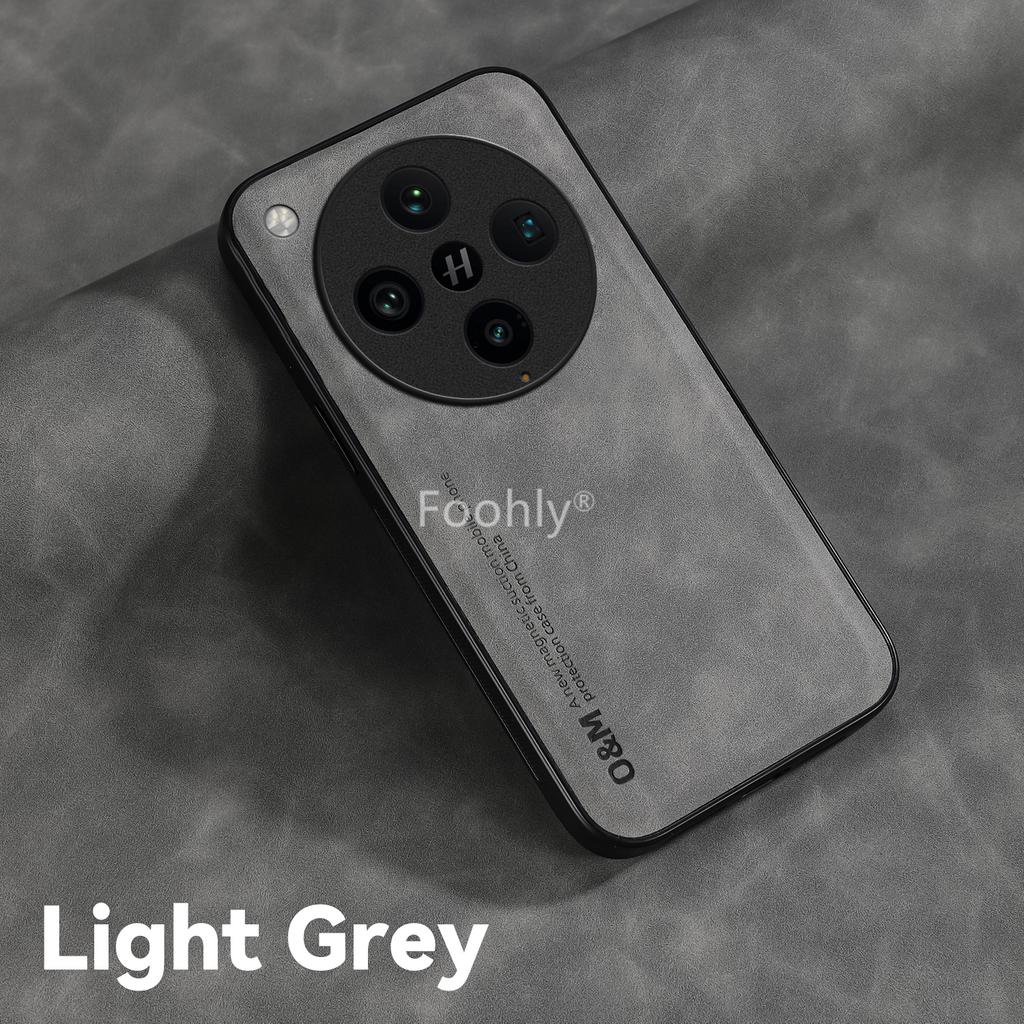 Stoßfestes magnetisches Nubukleder-Etui für OPPO Find X8 Pro Schutzhülle Rückschale Coque Funda