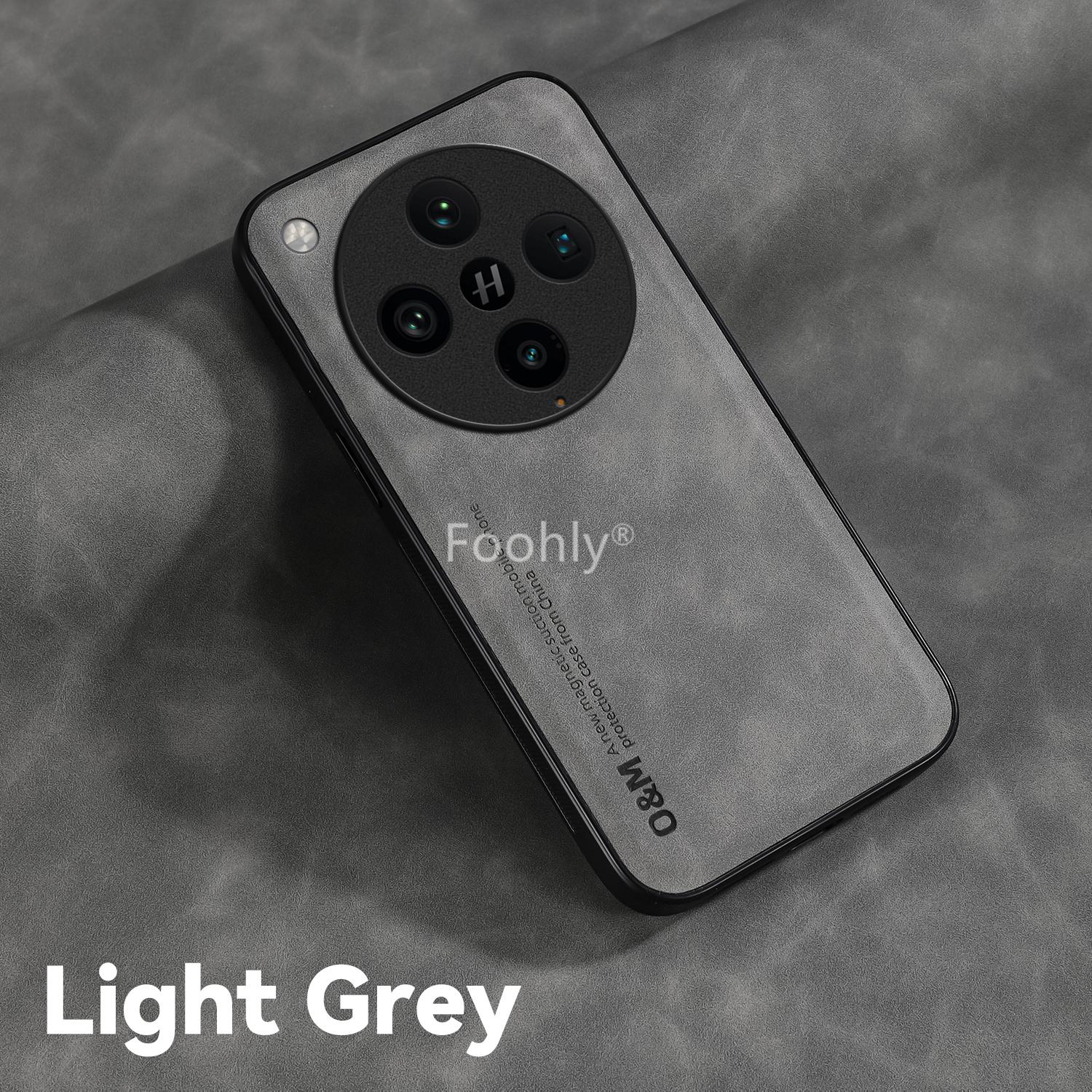 

Nubuck Leather Shockproof Magnetic Case for OPPO Find X8 Pro Protective Cover Back Shell Coque Funda Oppo Find X8 Pro светло-серый