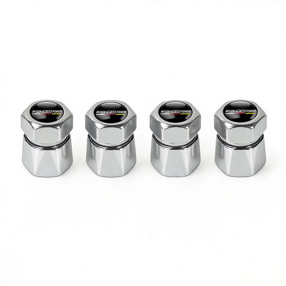 APT5 4Pcs Diamond shaped valve Alloy Car Wheel Tire Air Valve Caps Stem Badge Cover for Honda Mugen Type S City Power Type R Si Civic