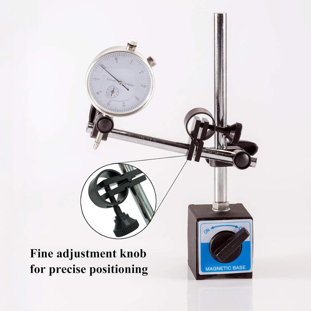 TR TOOLROCK Professional 0-1.0" Dial Indicator with Magnetic Base Holder & Point Precision Inspection Set Tester Gage Gauge Fine Adjustable Long Arm