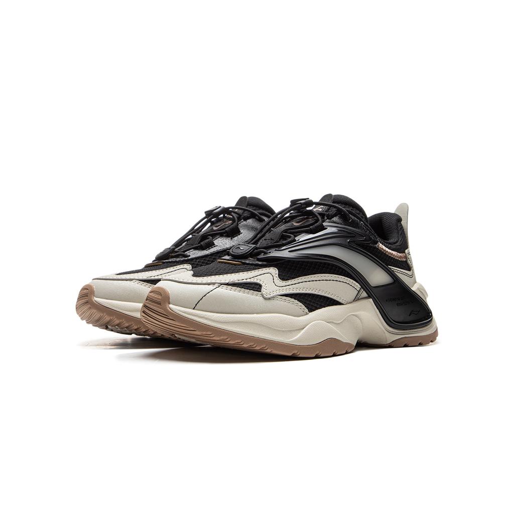 Li Ning Kids Sports Lifestyle Series Comfortable Fashion Non-Slip Wear-Resistant Low-Top Casual Shoes Kids Casual Shoes Black Light-Gray YKCU188-3