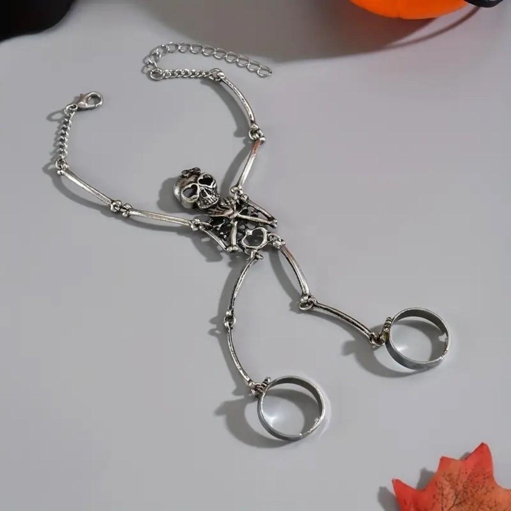 Zinc Zinc Alloy Material Skull Skeleton Hand Chain Retro Style Goth Punk Jewelry  Halloween Accessories