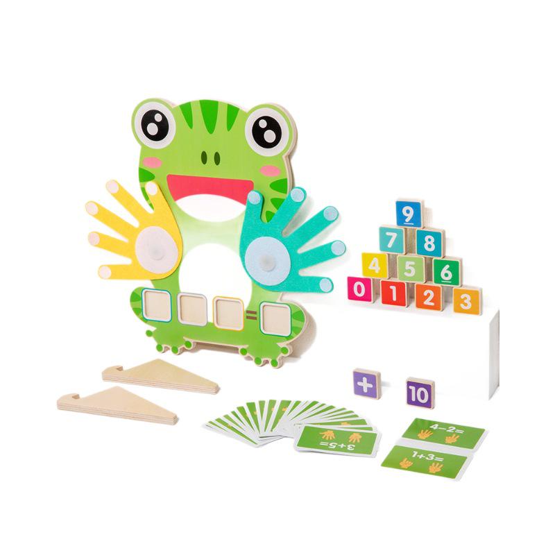 CPC CE Children's Finger Counting Puzzle - Early Education Wooden Mathematics Toy for Kindergarten (Addition & Subtraction)
