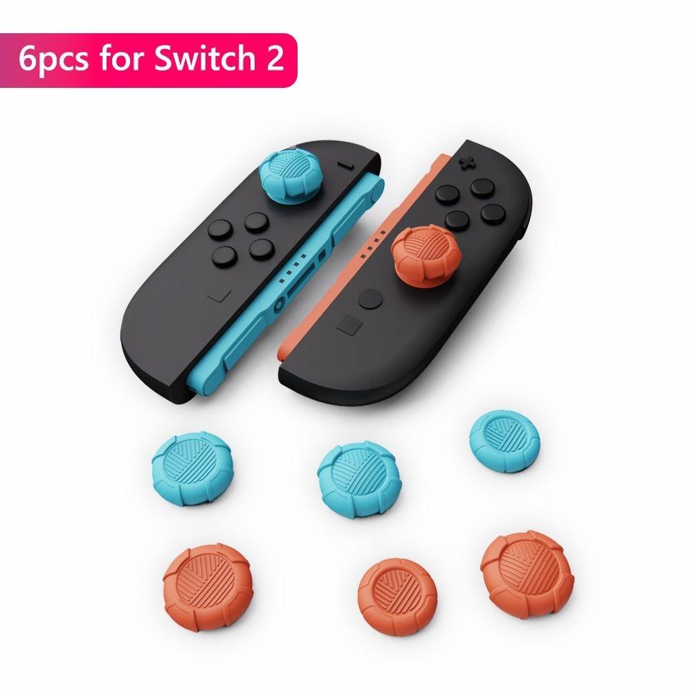 6pcs Anti-slip Controller Analog Grip Cover Silicone for Joy Con Case for Nintendo Switch 2