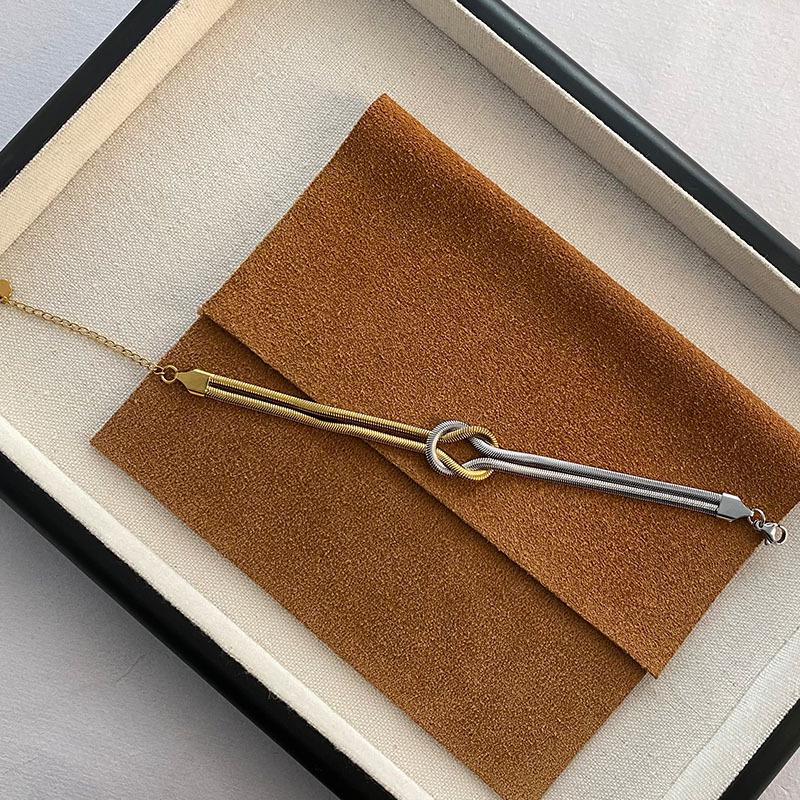 Модный титановый двухслойный браслет-ожерелье с узлом