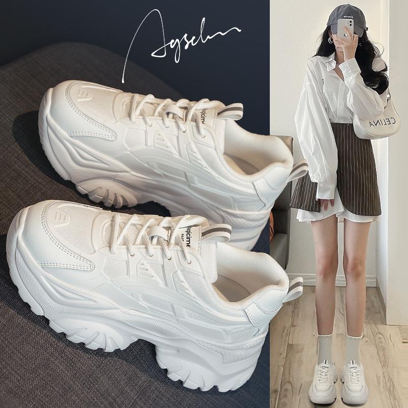 Retro Shoes Women's New Spring Muffin Platform Casual Shoes Show Thin Fried Street Women's Shoes