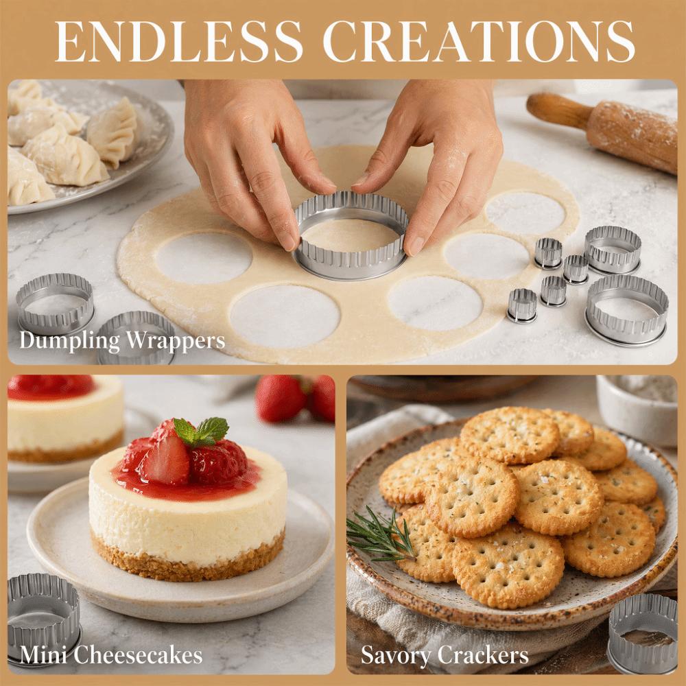 12PCS Rolled Edge Dough Cutter Mold Food Grade Dessert Mold Mousse Mold Dessert Preparation