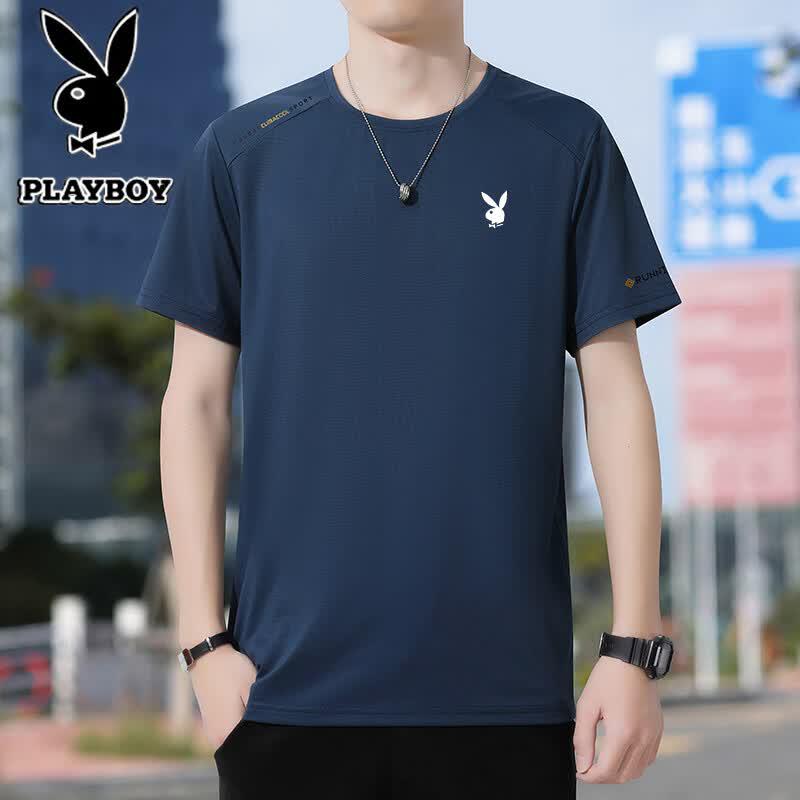 PLAYBOY Men s Ice Silk Breathable Short Sleeve T-Shirt XL