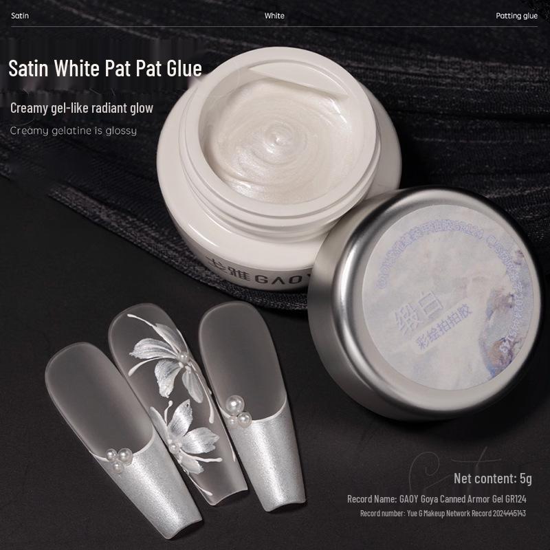 Goya White Pearlescent Silk Satin Nail Polish Gel