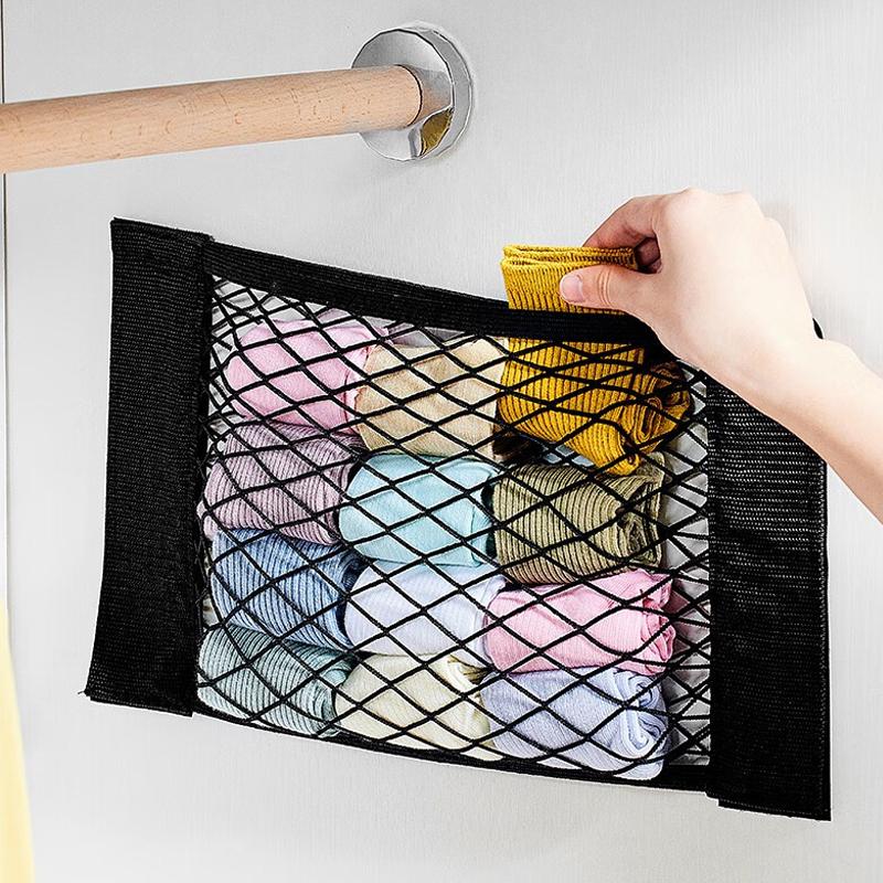 Wall Kitchen Cabinet Door Storage Bags Mesh Garbage Bag Plastic Shopping Bags Dispenser Sundries Bag Net Car Trunk Organizer Bag