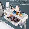 1Pc Toothbrush Holder Wall Mounted 3 Cups Toothbrush Holder Wall Mounted with Toothpaste Dispenser Space Saving Capacity Tray