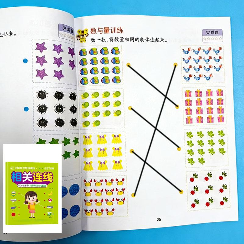 

46 Pages Match & Connect Logic Workbook | Preschool & Kindergarten Activity Book for Focus, Memory Recognition Skills