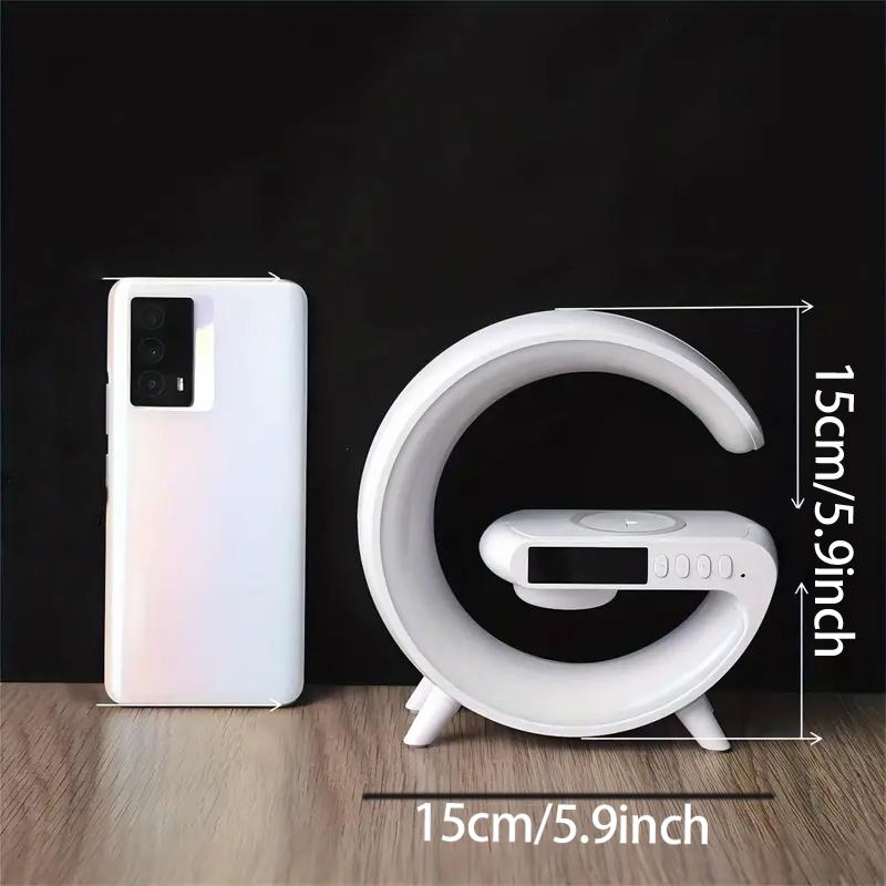 Çok Fonksiyonlu Kablosuz Şarj Standı Alarm Hoparlör Uygulama Kontrolü Işık Lamba Hızlı Şarj İstasyonu Dock iPhone Samsung Xiaomi için