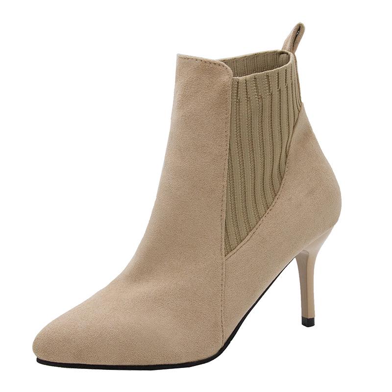 Mode Spitze Dünne Ferse Stiefeletten für Frauen Mode Lässig Neue Designer Einfarbig Stiefeletten Weiblichen Frühling Herbst High Heels schuh