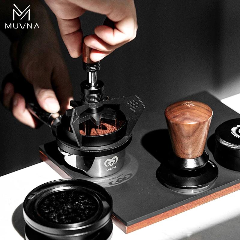 MUVNA Espresso Coffee Powder Needle Mantis Adjustable Even Coffee Stirring Distribution Tools Rotatable Black