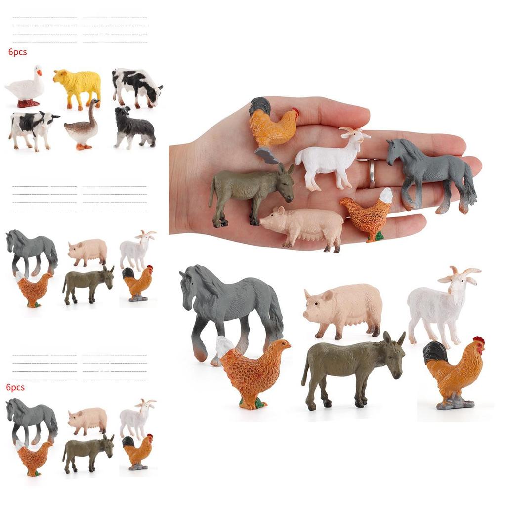 Realistic Farm Animal Figures Pvc Material With Chicken Duck Cow For Kids Educational Toy