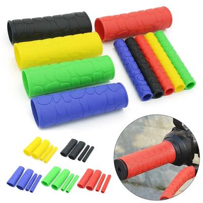 Soft Rubber Motorcycle Handlebar Grip Universal Fit 4Pcs Set Handle Cover Protector Anti-Slip Protector Sleeves Silicone Sleeve