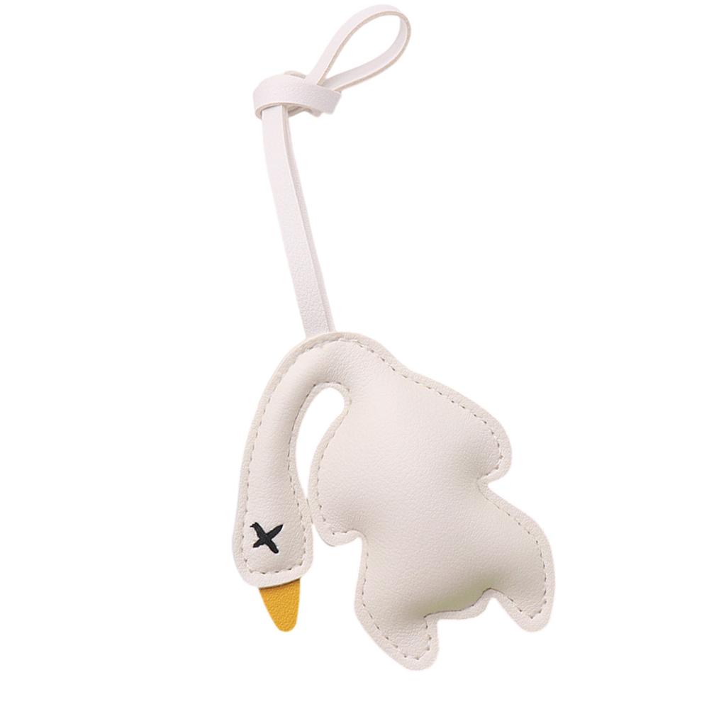 Cute Roast Duck Design Keychain For Keys Bags Car Decoration Soft PU Leather Keyring Fashionable Accessory Gift Idea