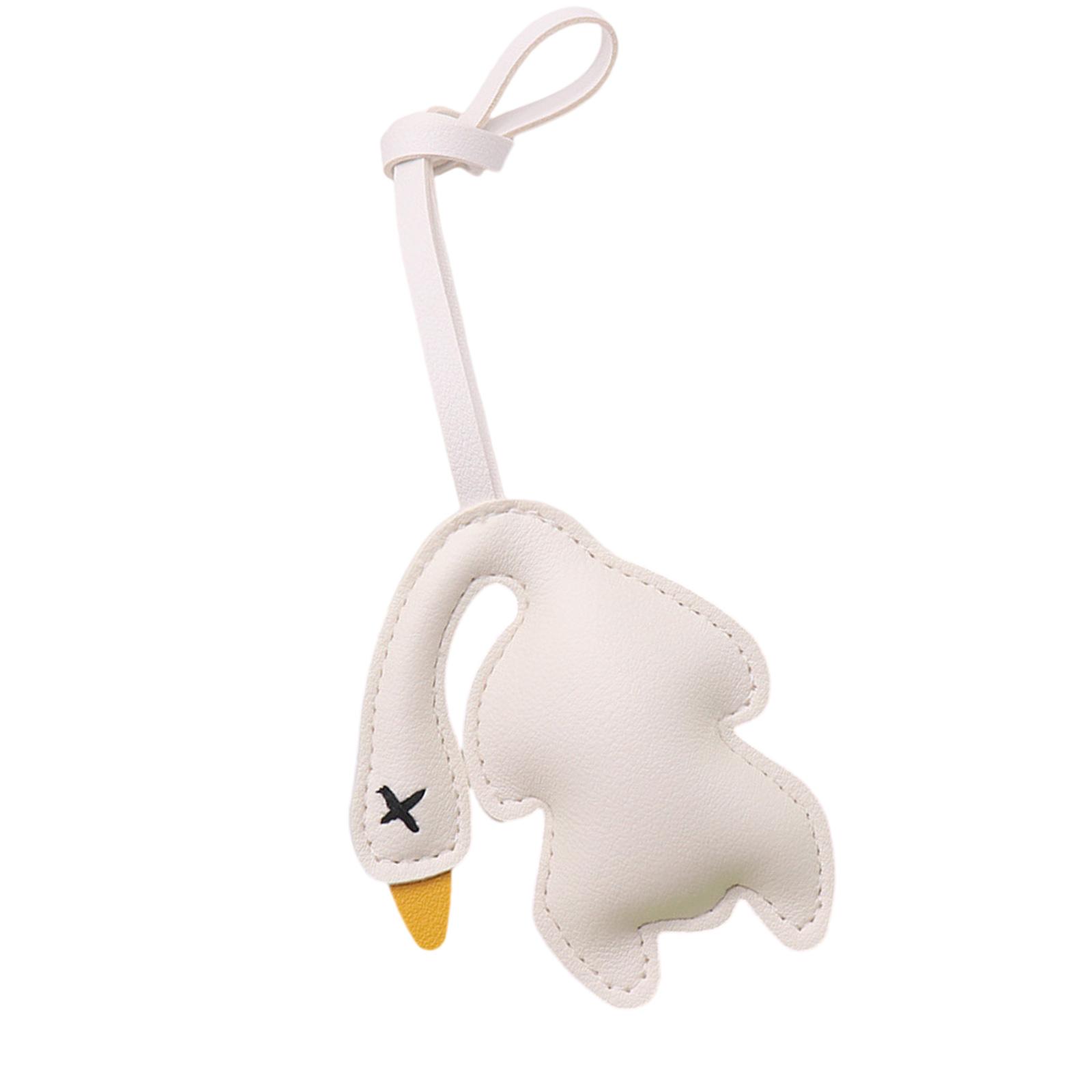 

Милый брелок с дизайном жареной утки для ключей, сумок, украшения автомобиля, из мягкой ПУ-кожи, модный аксессуар, идея для подарка белый