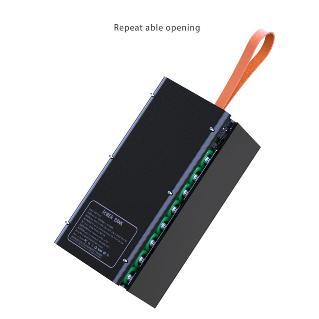 Battery Case DIY Pack, Convenient and User Friendly Large Capacity Powers Bank Case Quick Charging Powers Case
