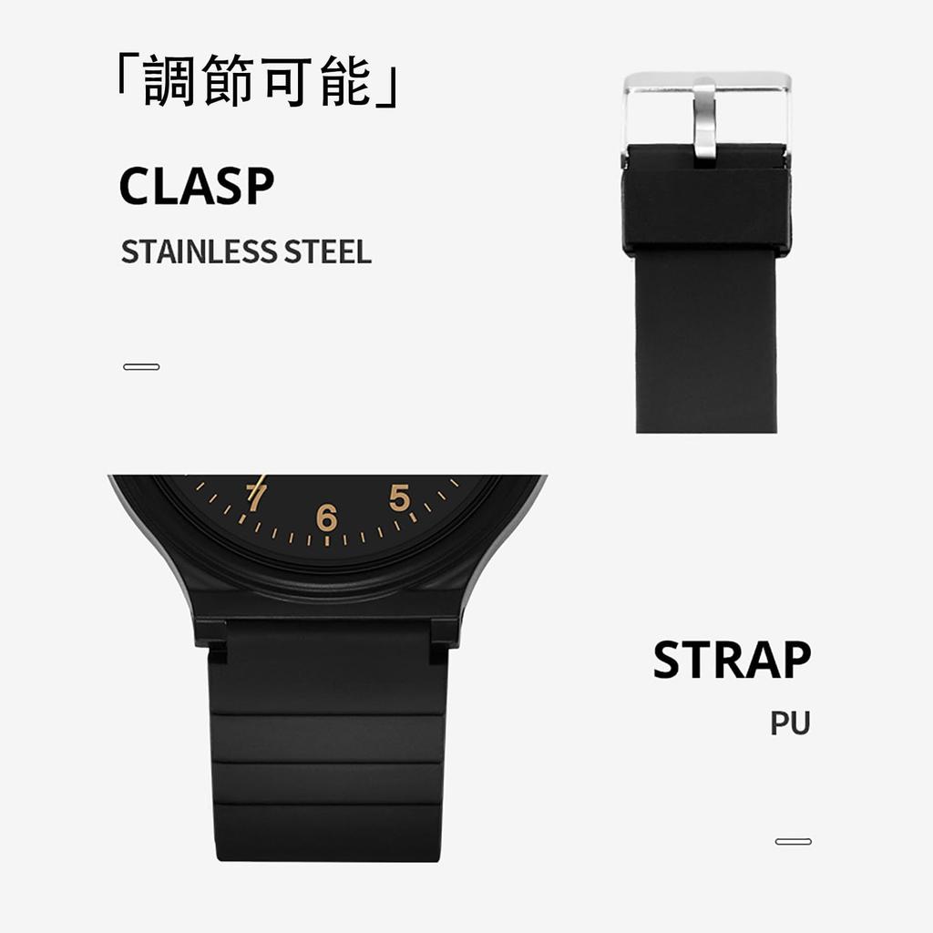 Women's Silent Analog Watch for Exams, Unisex, 38mm Dial Diameter, Large Character Display, Easy-to-Read, Water Resistant, Simple Design, Elastic