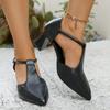 French Pointed Toe 2025 Autumn New Professional High Heels Temperament One Word Buckle Strap Soft Sole Sandals