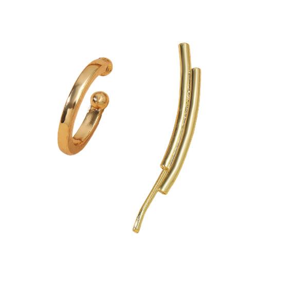 2 szt. kolczyki klipsowe w kształcie litery C, kryształki, damskie, sztuczne perły, geometria, gwiazdy, mankiety na uszy, biżuteria