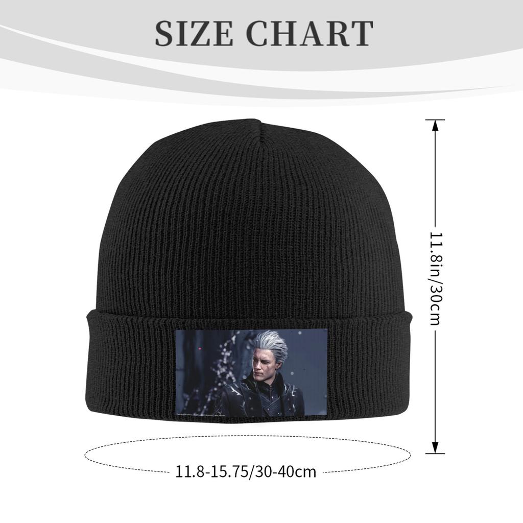 Vergil Aus der Devil May Cry Serie Winter Mützen Beanie Mütze Warme Herbst Strickmützen Mützen für Damen Herren